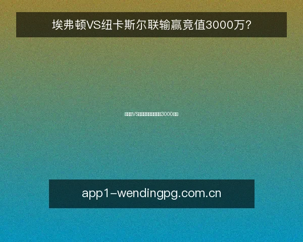 埃弗顿VS纽卡斯尔联输赢竟值3000万？